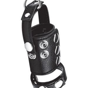 Blue Line 2'' Cock Ring/Ball Stretcher: Leder-Penisriemen mit Hodenstretcher/...