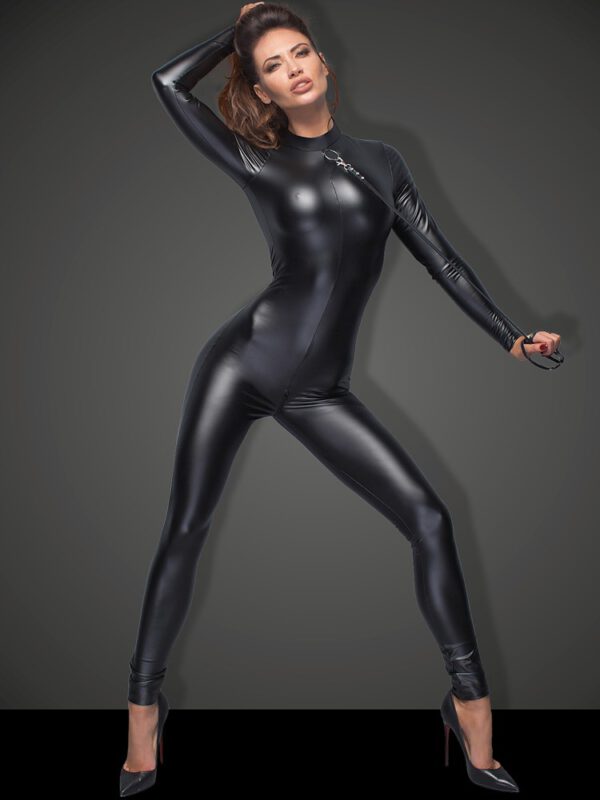 Noir Handmade: Wetlook-Catsuit mit Führleine F162