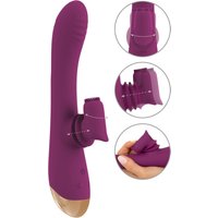 Rabbitvibrator mit genopptem Moving-Klitorisstimulator