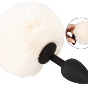 Analplug „fluffy tail size S“ mit Kunstfell-Puschel