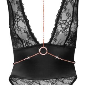 Body ouvert mit Halsband und Strassketten, alles abnehmbar