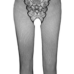 Catsuit ouvert, aus Netz, mit eingewebtem Body in Spitzenoptik