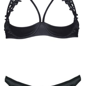 Hebe-BH plus String ouvert mit floraler Stickerei-Verzierung