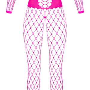 Ouvert-Catsuit aus pinkfarbenem Netz