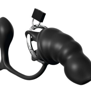 Peniskäfig „Ass-Gasm Cock Blocker“ mit Analplug