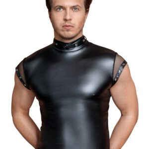 Shirt im Mattlook mit kurzen Netz-Ärmeln